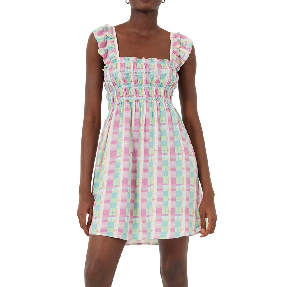 French Connection Bibiana Smocked Printed Mini dress